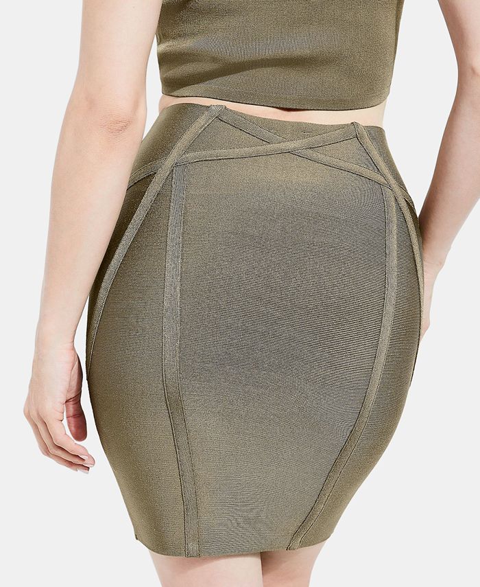 GUESS Mirage ZipFront Bandage Skirt Macy's