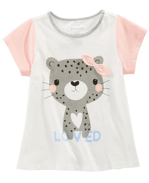 First Impressions Baby Girls Cotton Colorblocked Cheetah T Shirt