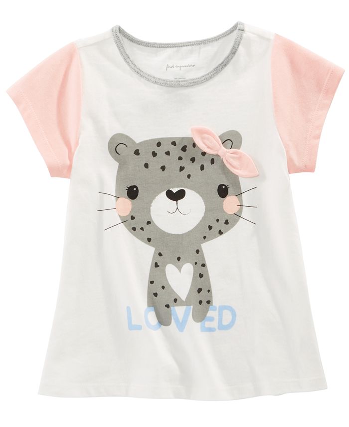 First Impressions Toddler Girls Cotton Colorblocked Cheetah T-Shirt ...