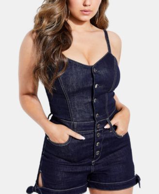 GUESS Tie-Hem Denim Romper