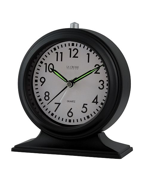 La Crosse Technology La Crosse Clock Silent Sweep Black Mantel Alarm