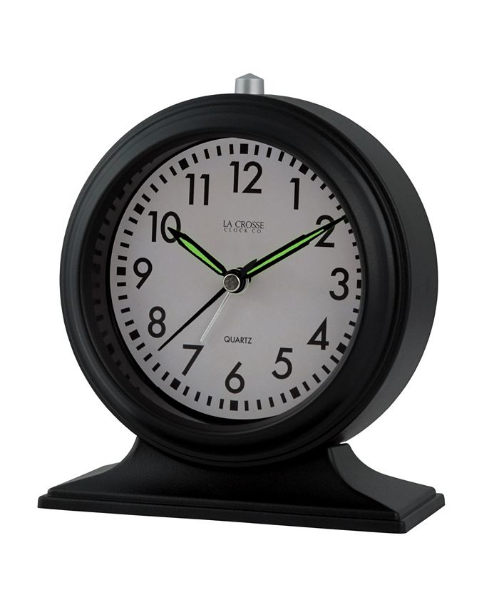 La Crosse Technology La Crosse Clock Silent Sweep Black Mantel Alarm