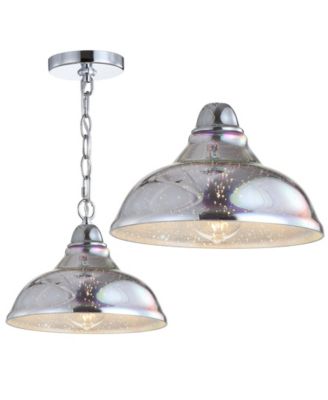 Nira 9.75" Adjustable 3D Color Burst Glass/Metal Pendant