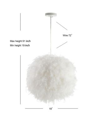 Stork 19" Feather Metal Adjustable LED Pendant