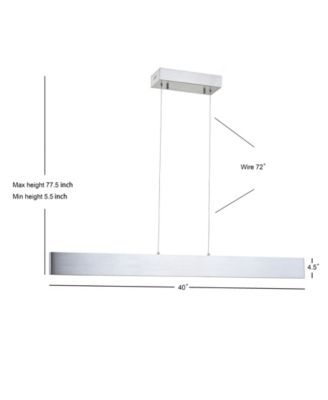 Draper 40" Dimmable Adjustable Integrated LED Metal Linear Pendant