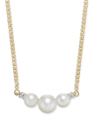 image of Cultured Freshwater Pearl (5mm & 7mm) & Diamond Accent 16