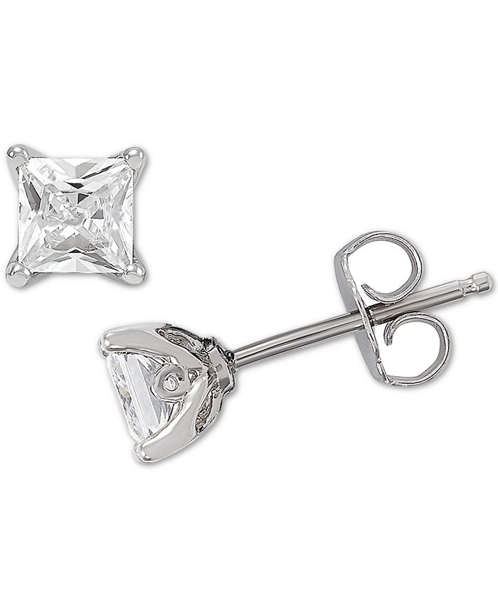Lab grown princess cut diamond earrings Clearance