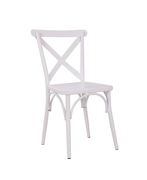 Ac Pacific Rustic Cross Back Metal Modern Farmhouse Dining Chair