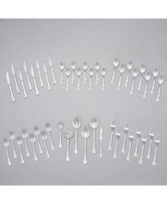 RiverRidge Home Riverridge Bouquet 46 Piece Monogrammed Flatware Set - K, Service for 8