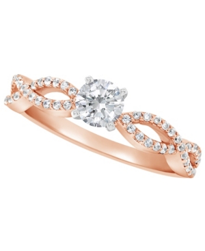 image of Certified Round Diamond Engagement Ring (3/4 ct. t.w.) in 14k White Gold, Rose Gold, or Yellow Gold
