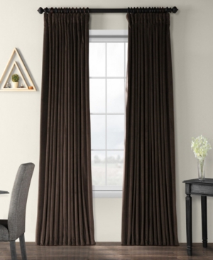 Exclusive Fabrics & Furnishings Signature Blackout Extra Wide Velvet Panel, 100" X 84" In Dark Brown
