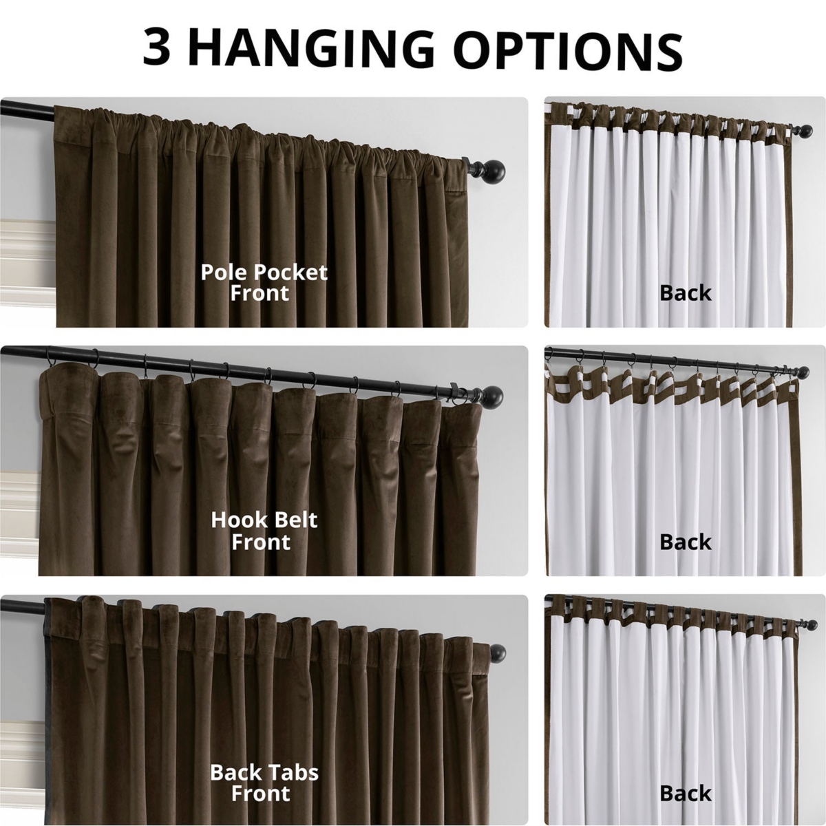 Half Price Drapes Java Signature Extra Wide Velvet Blackout Curtain