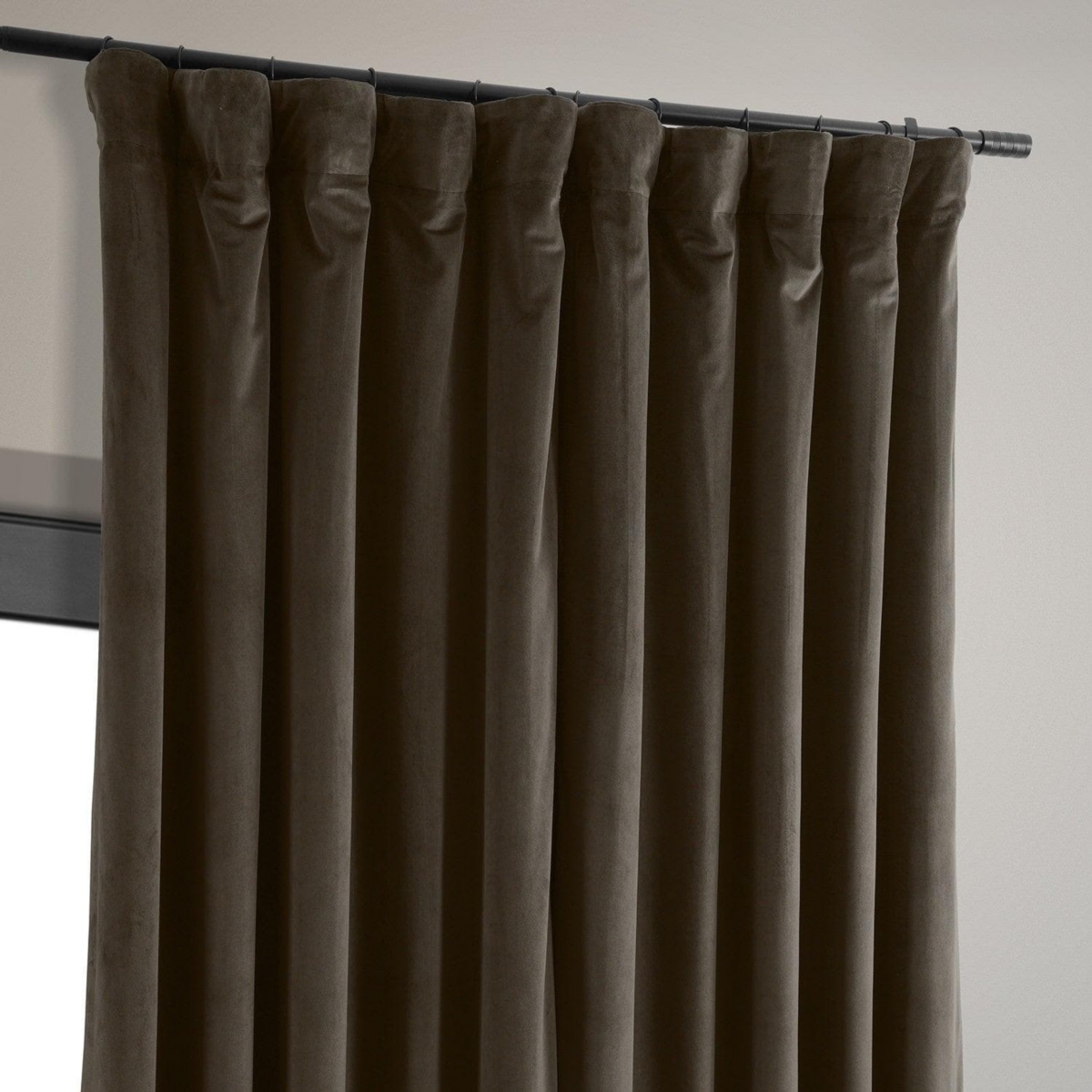 Half Price Drapes Java Signature Extra Wide Velvet Blackout Curtain