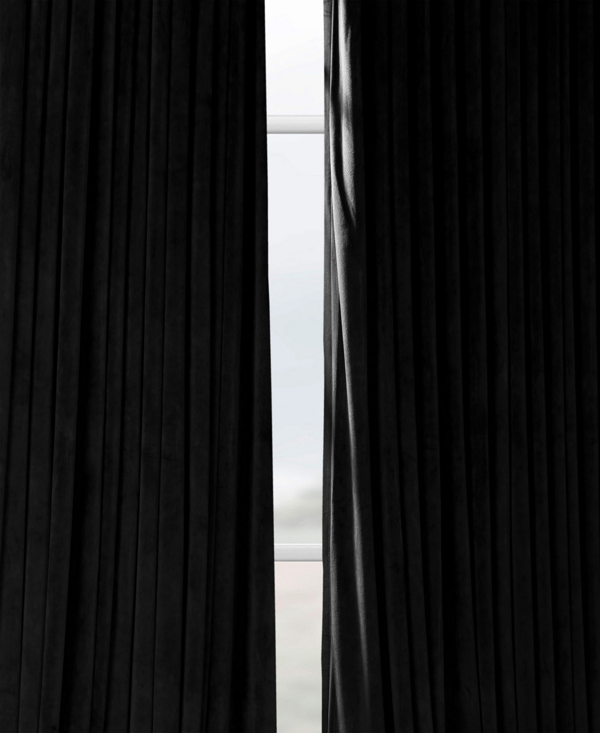 Half Price Drapes Black Signature Extra Wide Velvet Blackout Curtain In Black