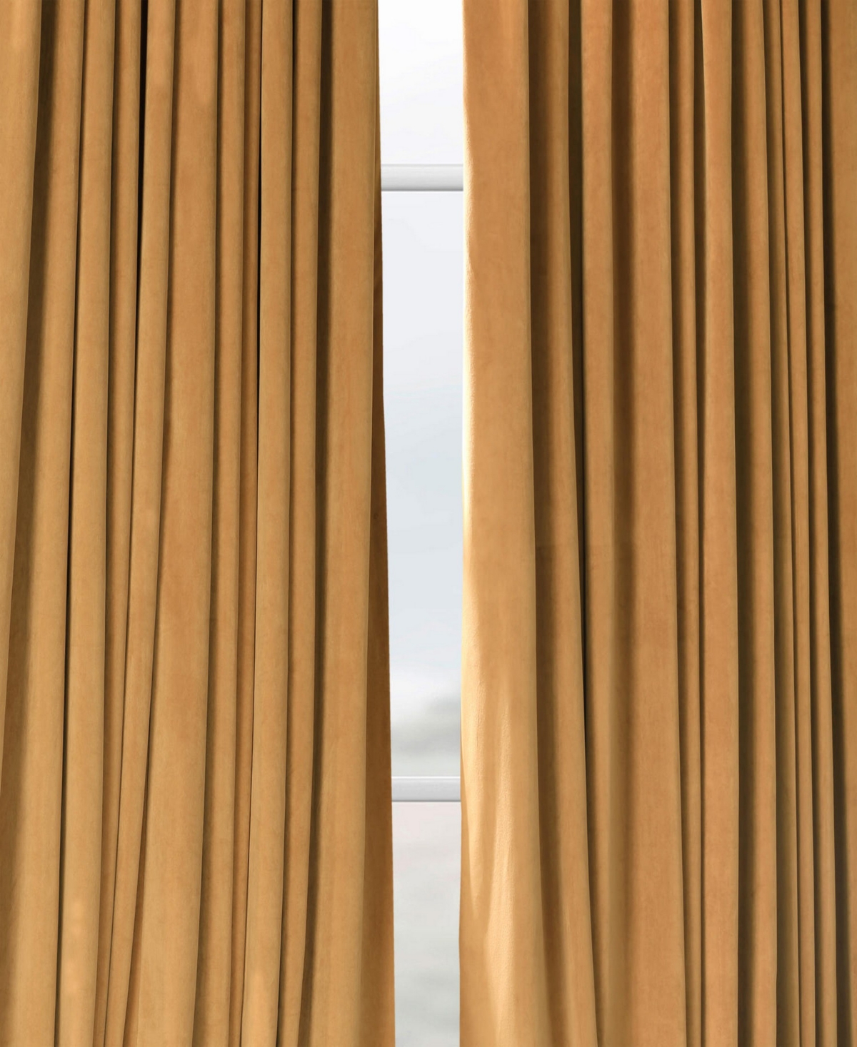 Half Price Drapes Amber Gold Signature Extra Wide Velvet Blackout Curtain In Beige,tan