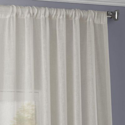 Gardenia Textured Faux Linen Sheer Curtain