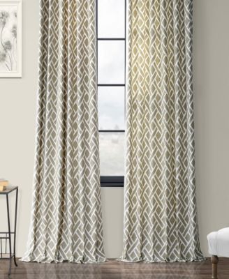 Geometric Printed Cotton Room Darkening Curtain