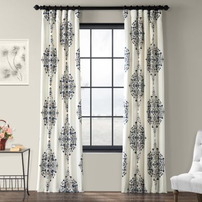 Emblem Printed Cotton Room Darkening Curtain