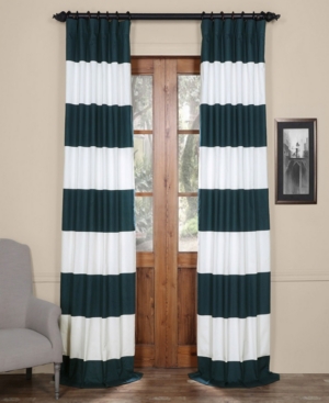 Exclusive Fabrics & Furnishings Horizontal Stripe Panel, 50" X 108" In Dark Green