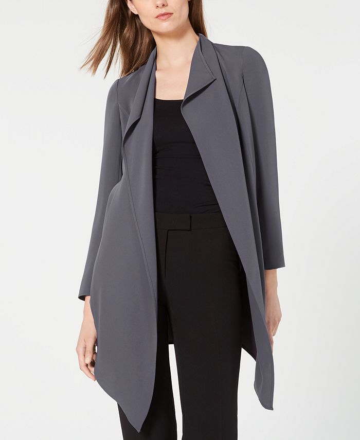 Anne Klein Open-Front Long-Sleeve Jacket - Macy's