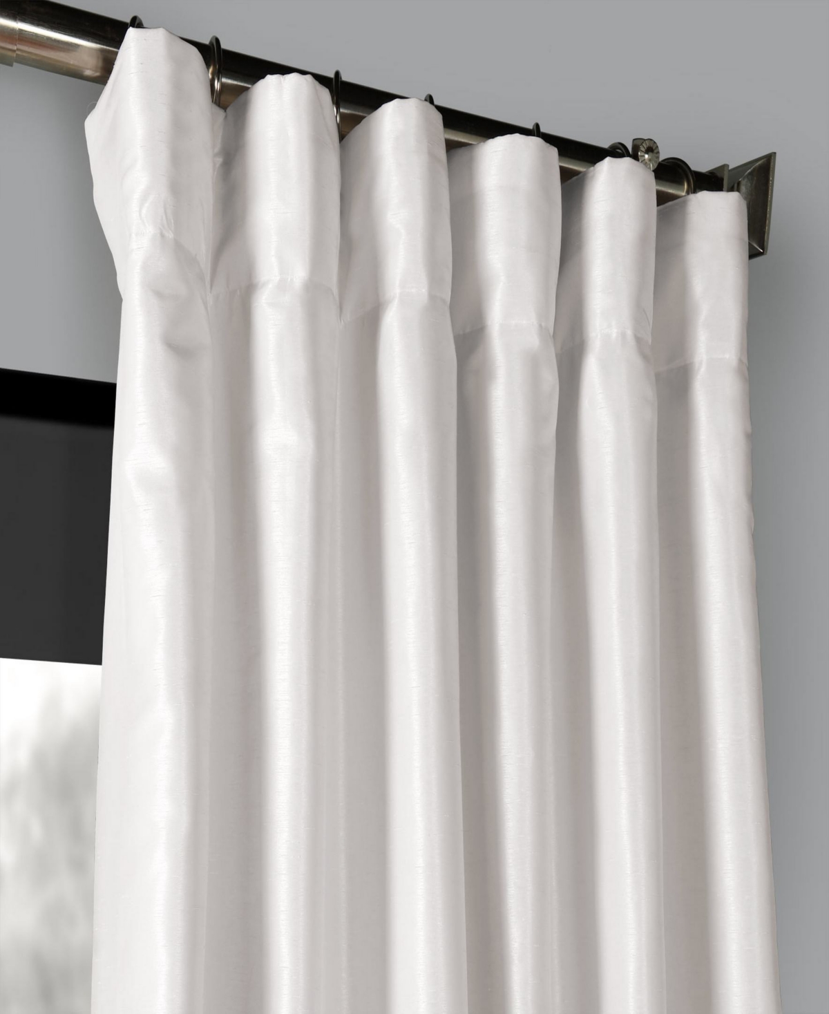 Half Price Drapes Ice Ruched Vintage Textured Faux Dupioni Silk Curtain