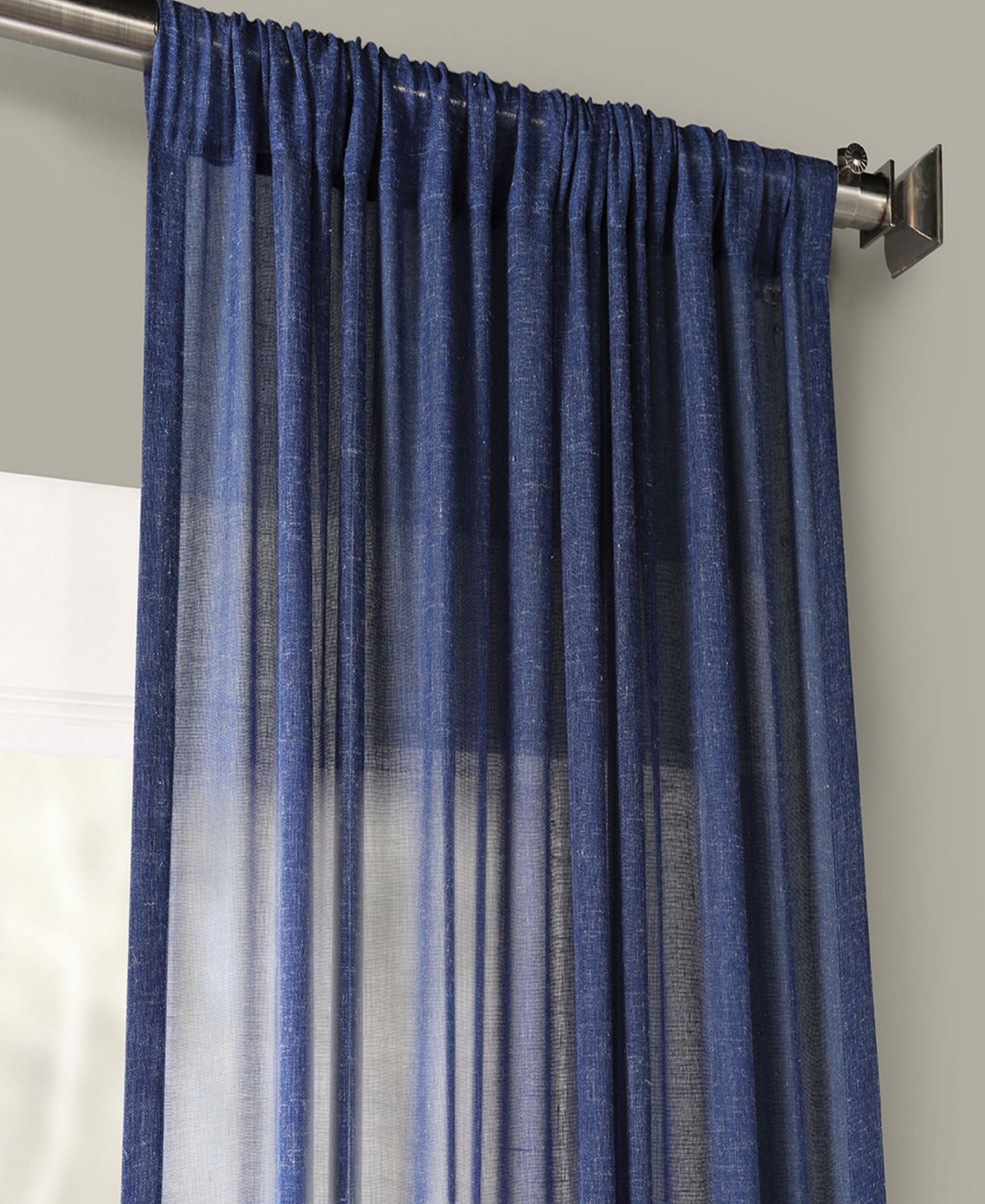 Half Price Drapes Textured Faux Linen Sheer Curtain