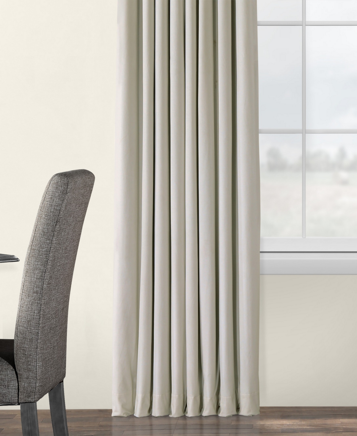 Half Price Drapes Warm Off White Grommet Signature Extra Wide Velvet Blackout Curtain