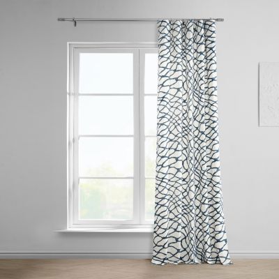 Abstract Printed Cotton Room Darkening Curtain