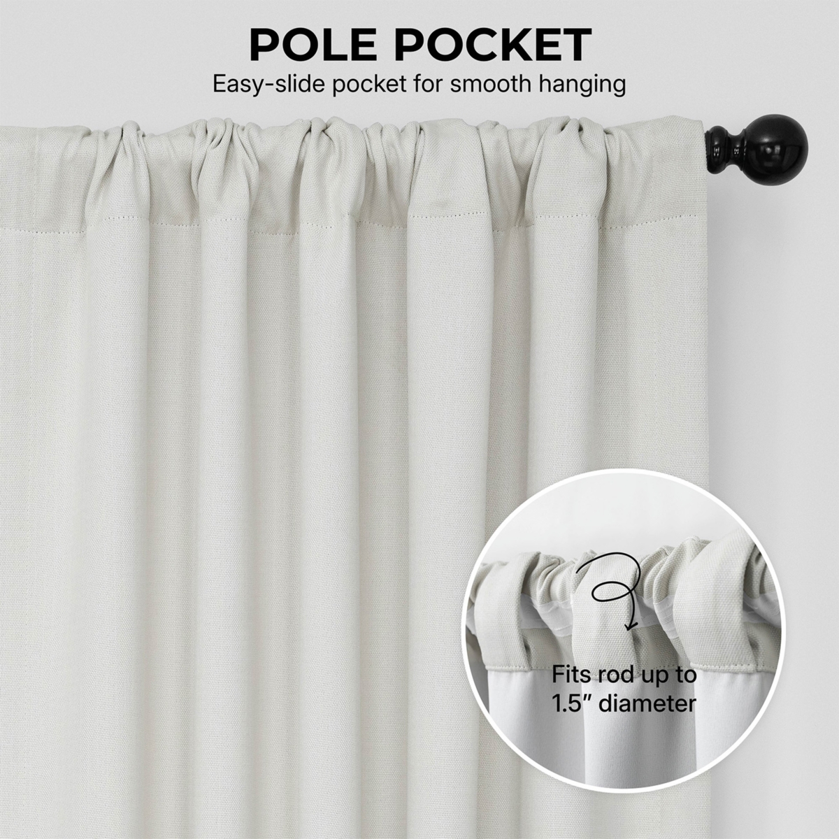 Half Price Drapes Textured Faux Linen Room Darkening Curtain