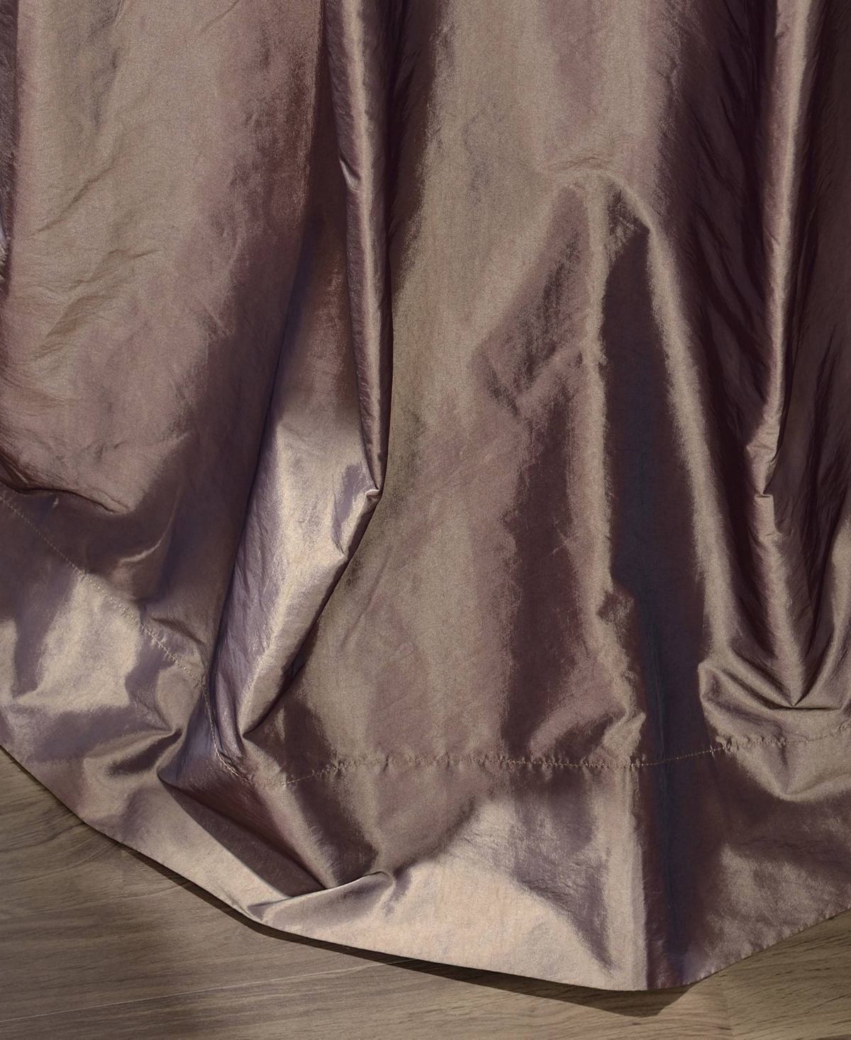 Half Price Drapes Ruched Solid Faux Silk Taffeta Room Darkening Curtain