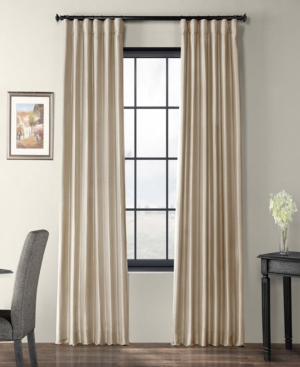 Exclusive Fabrics & Furnishings Taffeta Curtain Panel, 50" X 120" In Medium Bei