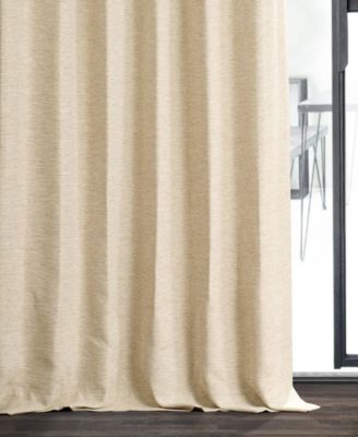 Bellino Textured Faux Linen Room Darkening Curtains For Bedroom & Living Room Curtains(1 Panel), 50W X 63L