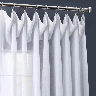 Double Layered White Extra Wide Sheer Curtain