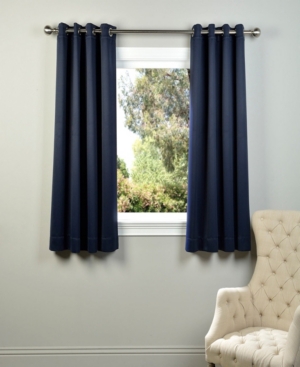 Exclusive Fabrics & Furnishings Blackout Grommet Panel, 50" X 63" In Navy