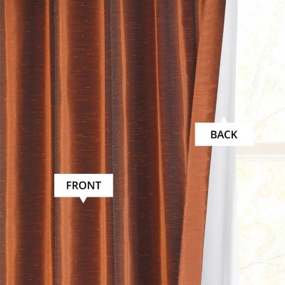 Copper Kettle Vintage Textured Faux Dupioni Silk Curtain