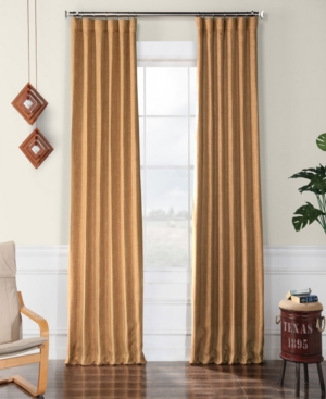 Exclusive Fabrics & Furnishings Blackout Faux Linen Panel, 50" X 120" In Dull Gold
