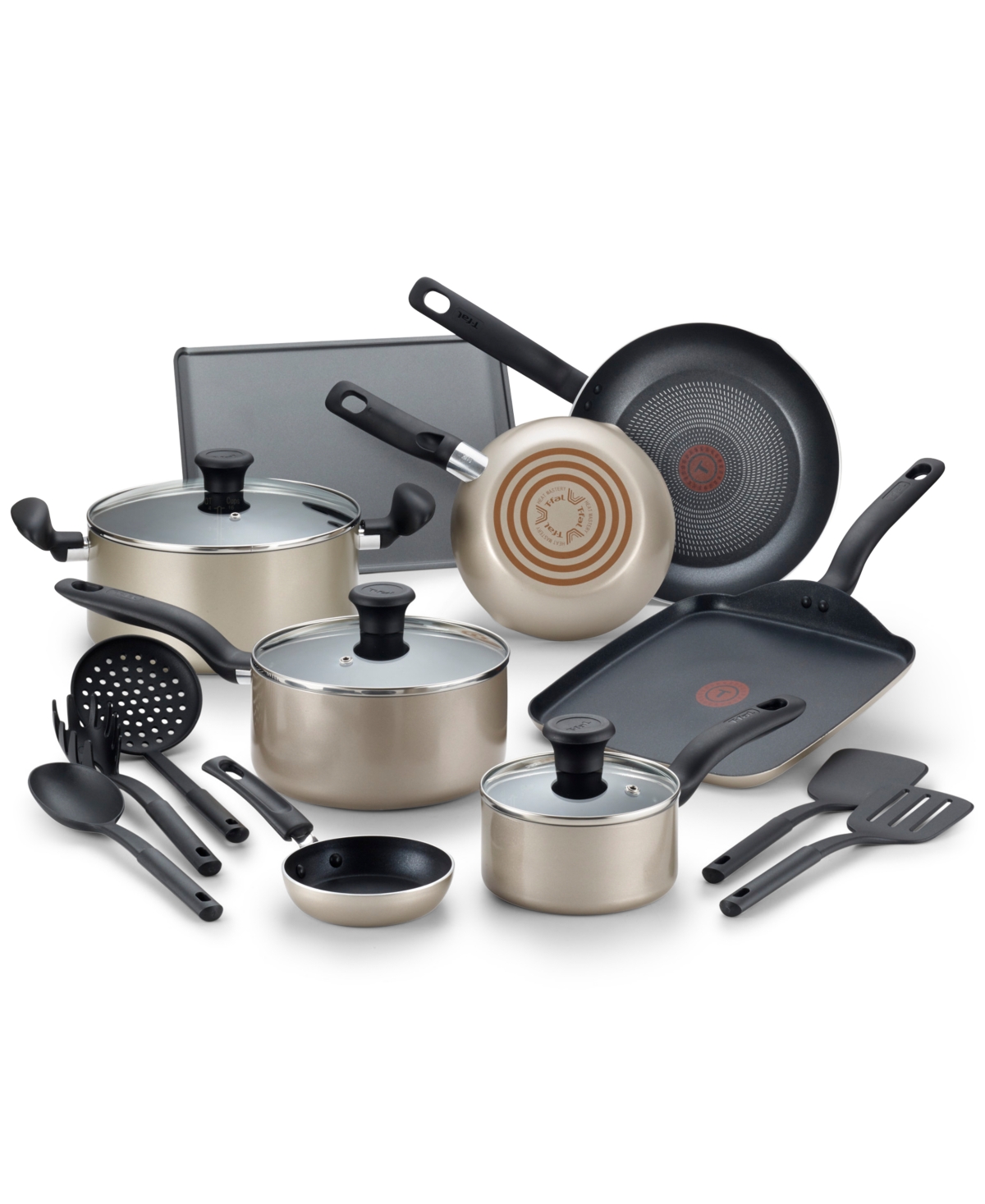 T-FAL CULINAIRE 16-PC. NONSTICK ALUMINUM COOKWARE SET