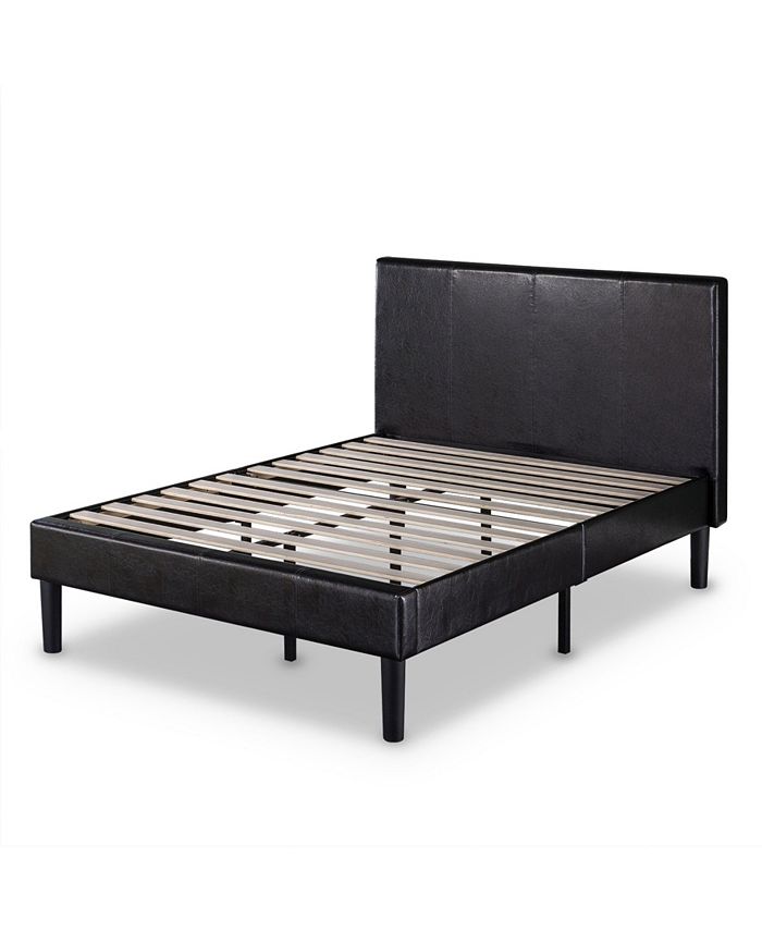Zinus Deluxe Faux Leather Upholstered Platform Bed with Wooden Slats ALL SIZES 