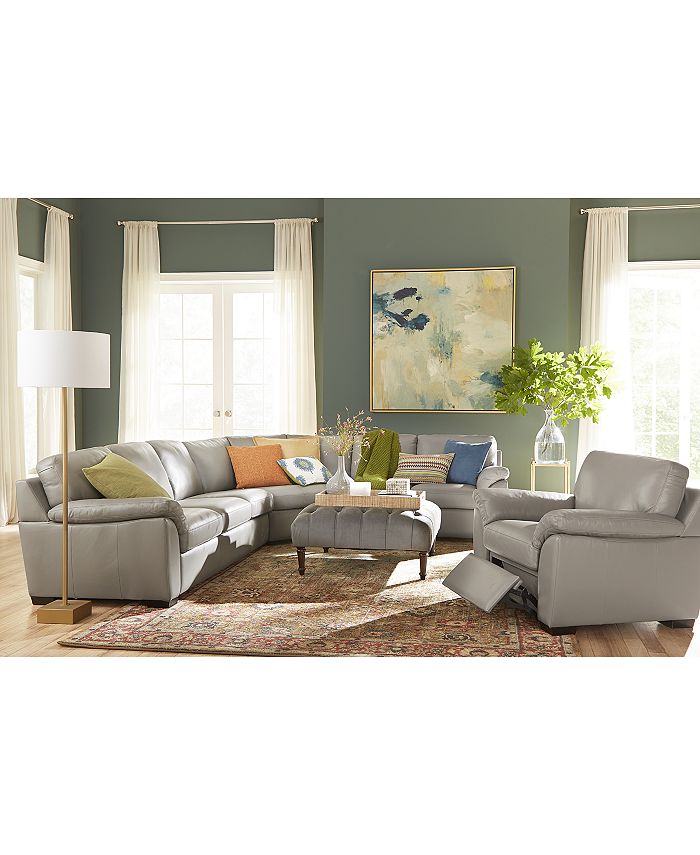 Furniture Lothan Leather Sectional Sofa, Leather Sectional Sofas In Atlanta