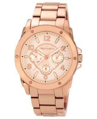 Vince Camuto Watch, Women's Rose Gold-Tone Bracelet 41mm VC-5042RGRG ...