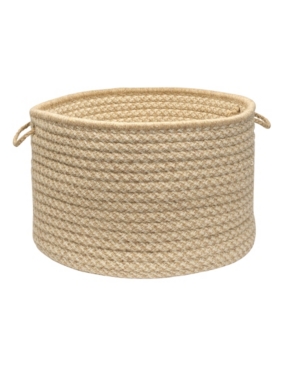 Natural Wool Houndstooth Braided Basket