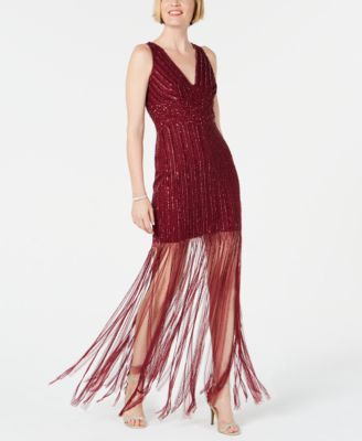 Adrianna Papell Hand Beaded Fringe Dress Macy s