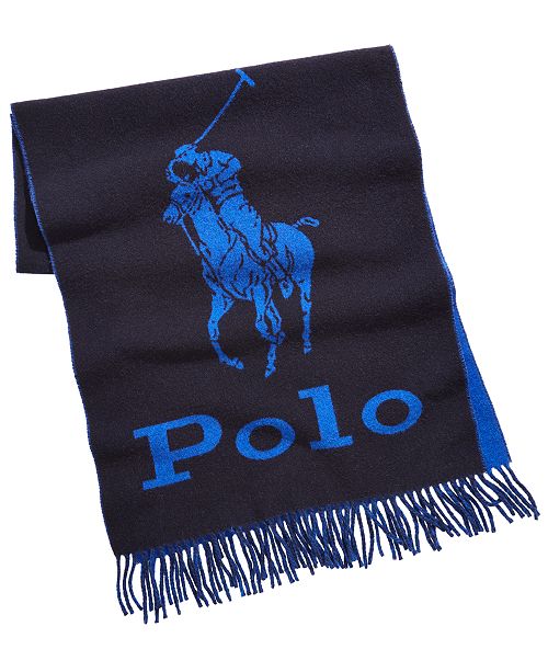 Polo Ralph Lauren Men S Oversized Logo Scarf Reviews Hats Gloves Scarves Men Macy S