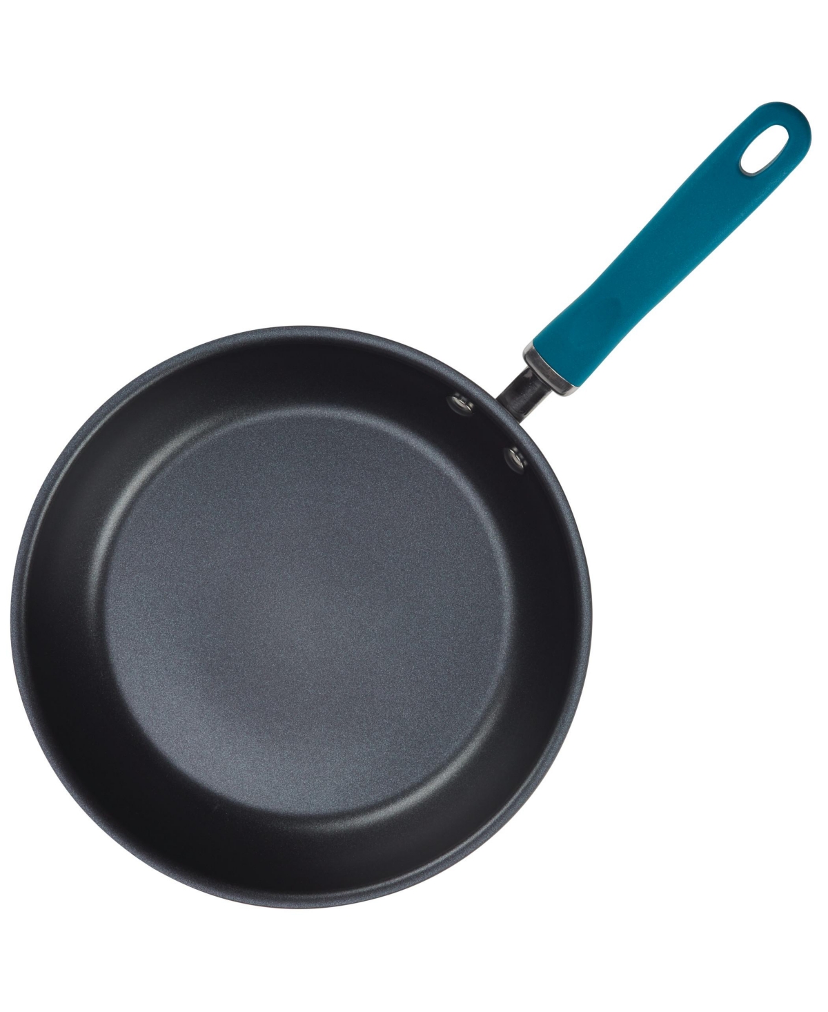 Rachael Ray Create Delicious Hard-Anodized Aluminum Nonstick Deep Skillet Twin Pack, and handles - Gray With Teal Handles