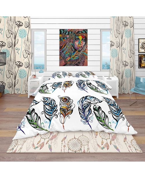 Design Art Designart Feathers Southwestern Duvet Cover Set