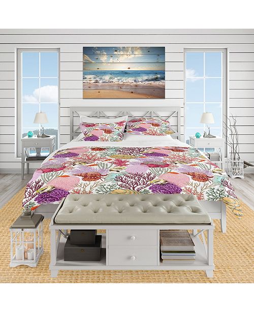Design Art Designart Coral Reef And Fishes Pattern Nautical And