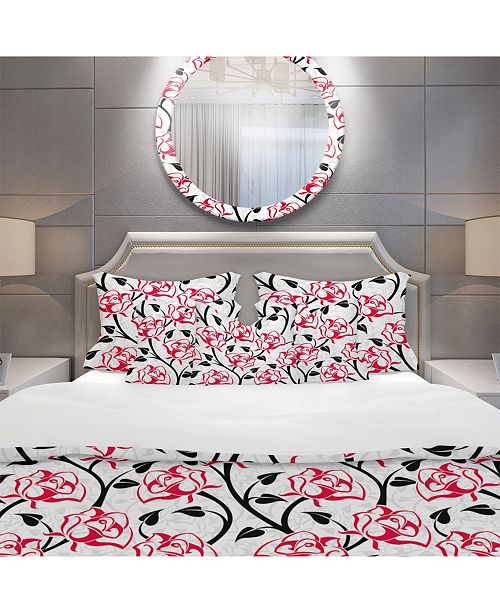 Design Art Designart Pattern With Roses Modern And Contemporary