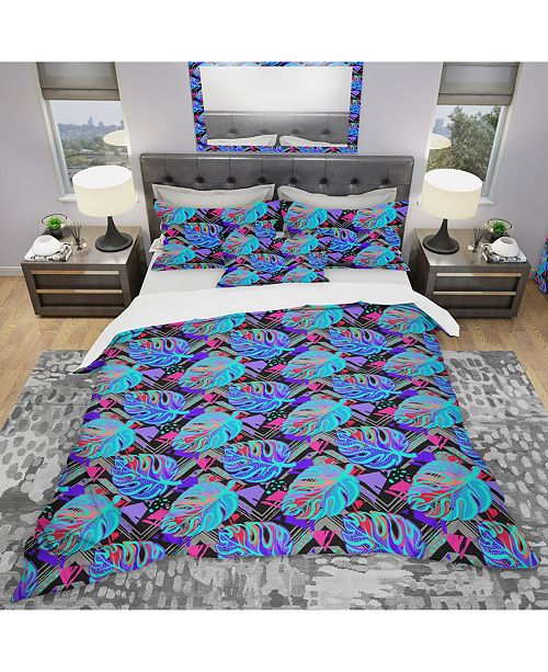 Design Art Designart Exotic Leaves Pattern Tropical Duvet Cover