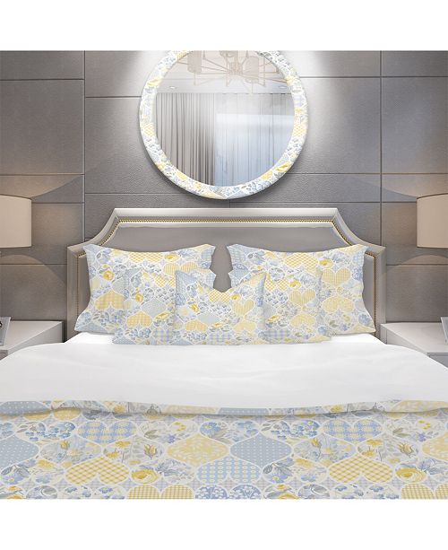 Design Art Designart Patchwork Pattern With Hearts Patterned