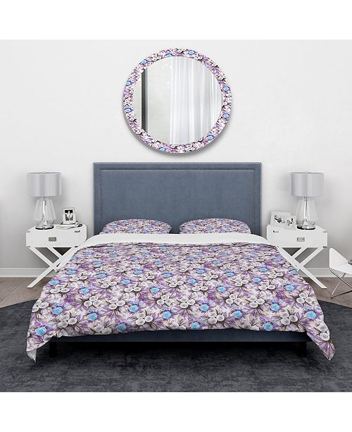 Design Art Designart Cascade Bouquet Royal Blue Purple And White